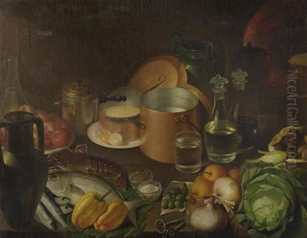 Grosses Kuchenstillleben Oil Painting by Nicola La Volpa