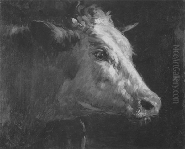 Kuh Im Profil Nach Rechts Oil Painting by Voltz, Johann Michael