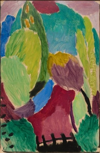 Portrait Of A Woman Oil Painting by Alexei Jawlensky