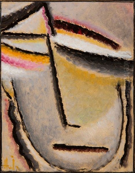 Portrait Of A Woman Oil Painting by Alexei Jawlensky