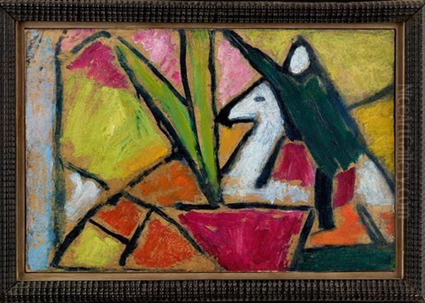 Portrait Of A Woman Oil Painting by Alexei Jawlensky