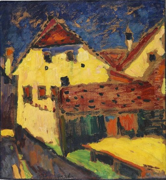 Gelbe Hauser Oil Painting by Alexei Jawlensky