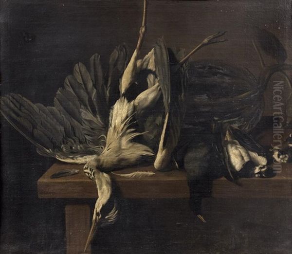 Nature Morte Au Heron Oil Painting by Elias Vonck