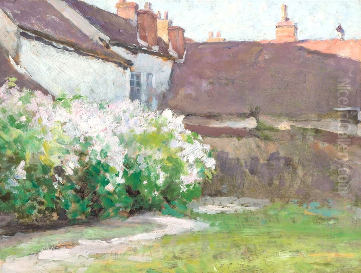 Afternoon Shadows, Grez, France Oil Painting by Robert Vonnoh