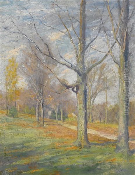 Late Fall Oil Painting by Robert Vonnoh