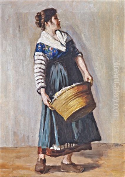 Lany Edennyel Oil Painting by Ernoe (Ernest) Voeroes von Bel