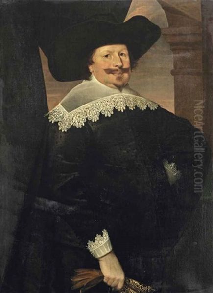 Portrait Of A Gentleman Oil Painting by Huygh Pietersz Voskuyl