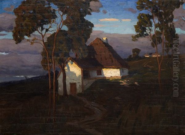 Ukrainian Night Oil Painting by Konstantin Kharitonovich Vroblevsky