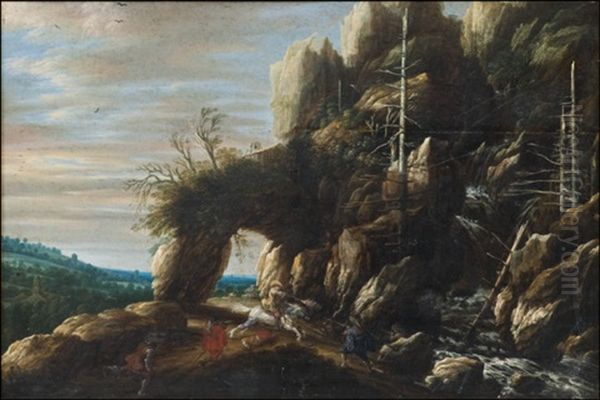 Battle On The Mountain Oil Painting by Cornelis Hendricksz. The Younger Vroom