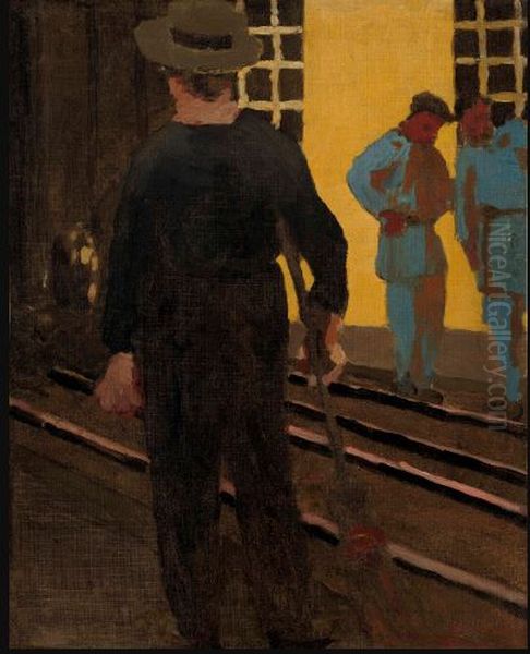 Le Balayeur Sur La Voie Oil Painting by Jean-Edouard Vuillard