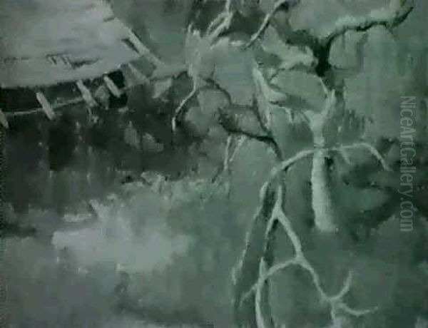 Bare Fig Tree Oil Painting by Edouard Vysekal