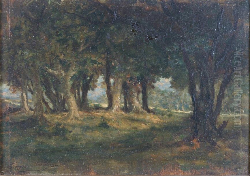 Clairiere En Foret Oil Painting by Louis Georges Brillouin