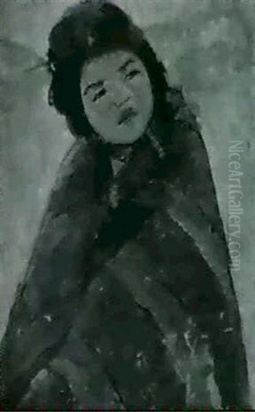 Hupa (indian Child) Oil Painting by Luvena Vysekal