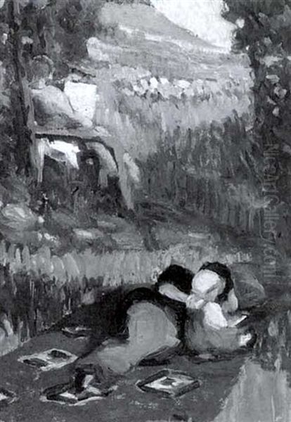 Ruth And Baby Nell Oil Painting by Luvena Vysekal