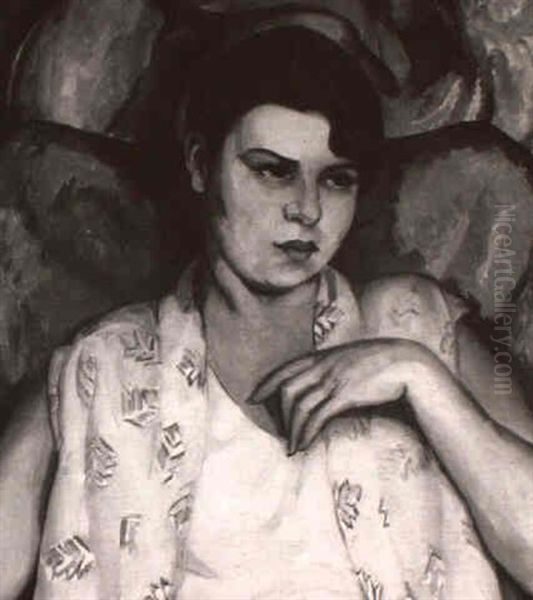 Portrait Of A Woman Oil Painting by Luvena Vysekal