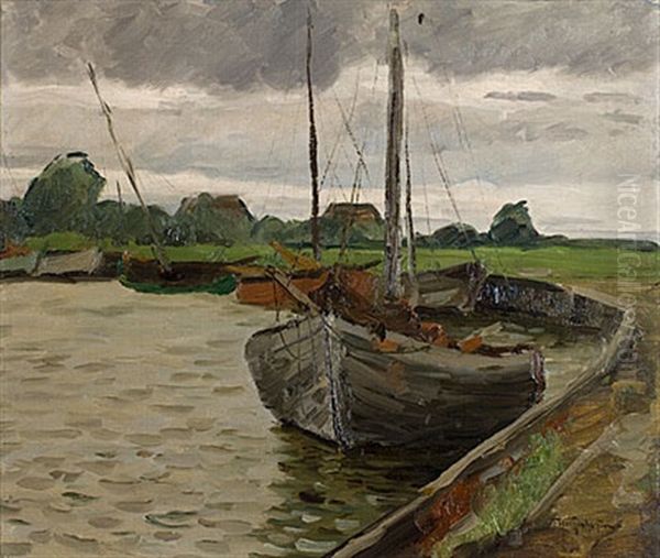 Hafen Althagen Oil Painting by Friedrich Wachenhusen