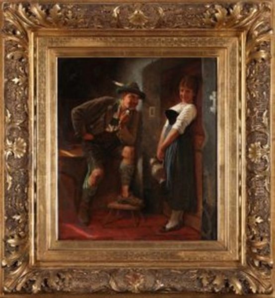 Anbandelei Oil Painting by Maximilian Wachsmuth