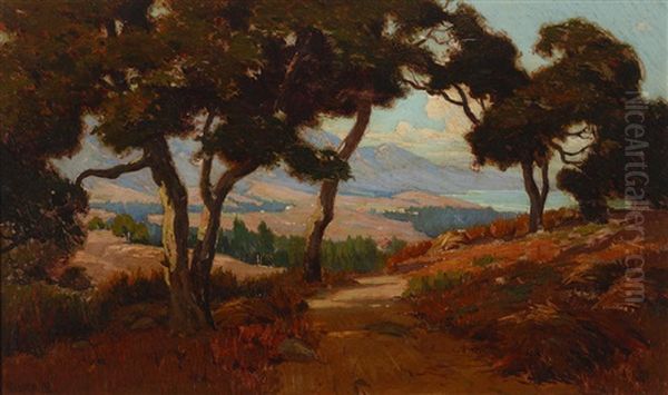 Montecito Valley Oil Painting by Elmer Wachtel