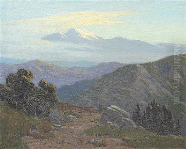 Mountain Vista Oil Painting by Elmer Wachtel