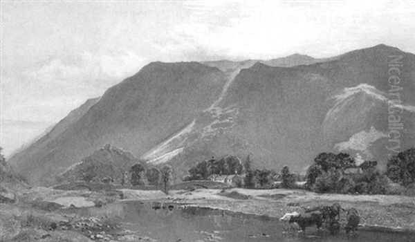 Grange In Borrowdale Oil Painting by Thomas Wade