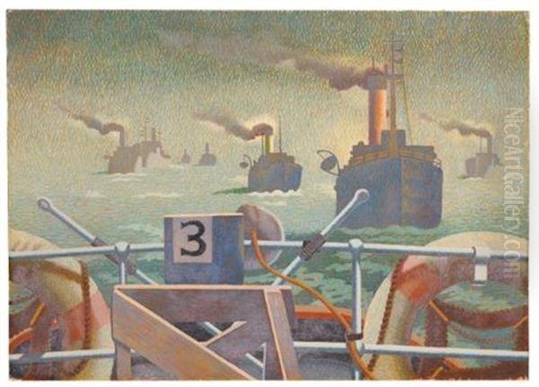 Convoy Oil Painting by Edward Wadsworth