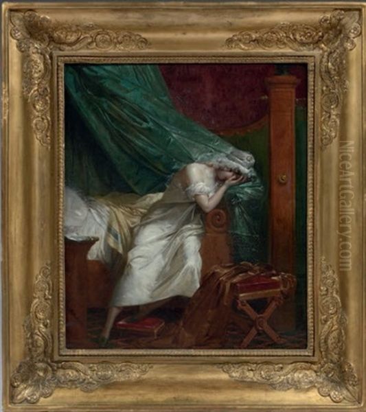 L'aveu (+ L'adieu; Pair) Oil Painting by Pierre-Auguste Wafflard