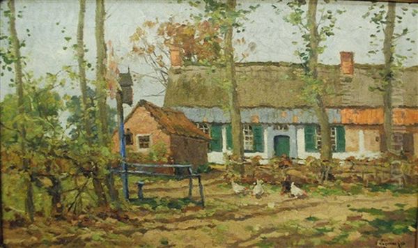 Vue De La Fermette Oil Painting by Victor Wagemaekers