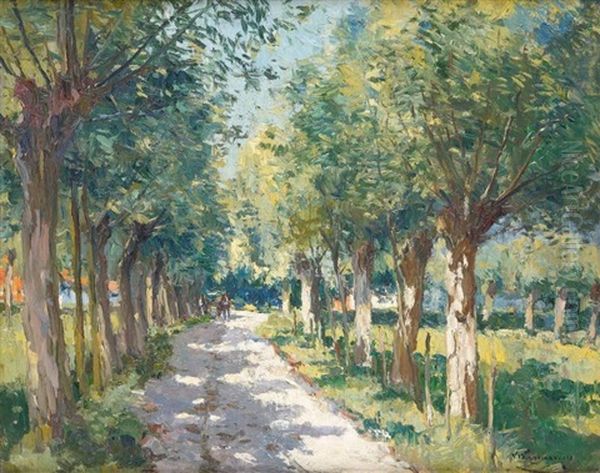 L'allee Ensoleillee Oil Painting by Victor Wagemaekers