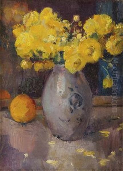 Blumenstillleben In Vase Oil Painting by Maurice Wagemans