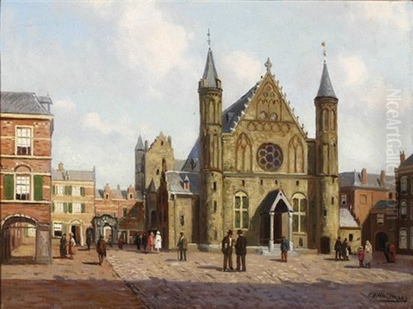 Binnenhof Oil Painting by Pieter Johannes A. Wagemans