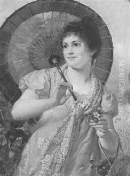 Freshly Picked Strawberries Oil Painting by Ferdinand Wagner, Snr.