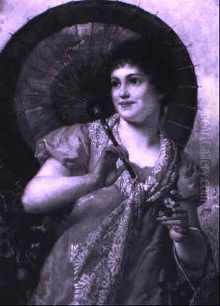 Picking Strawberries Oil Painting by Ferdinand Wagner, Snr.