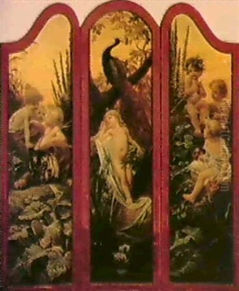 An Allegory Of Nature With Putti Oil Painting by Ferdinand Wagner, Snr.