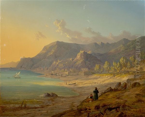 Landscape Near Amalfi Oil Painting by Carl Wagner