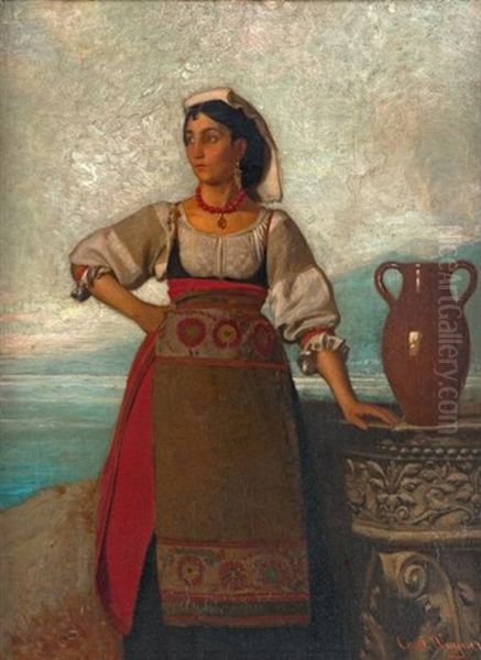 Jeune Napolitaine Au Puits Oil Painting by Carl Wagner