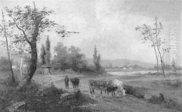 Partie Bei Wien (umgebung Von Linz) Oil Painting by Richard Carl Wagner