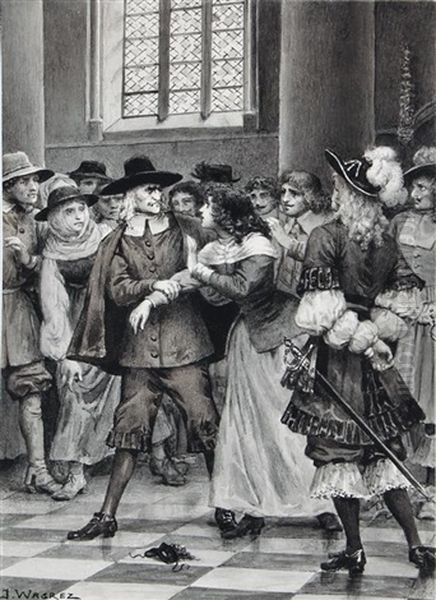 Fine Original Illustrations (7 Works) Oil Painting by Jacques-Clement Wagrez