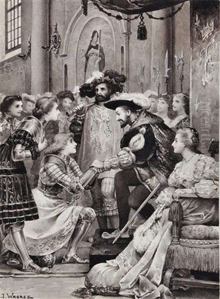 Fine Original Illustrations (8 Works) Oil Painting by Jacques-Clement Wagrez