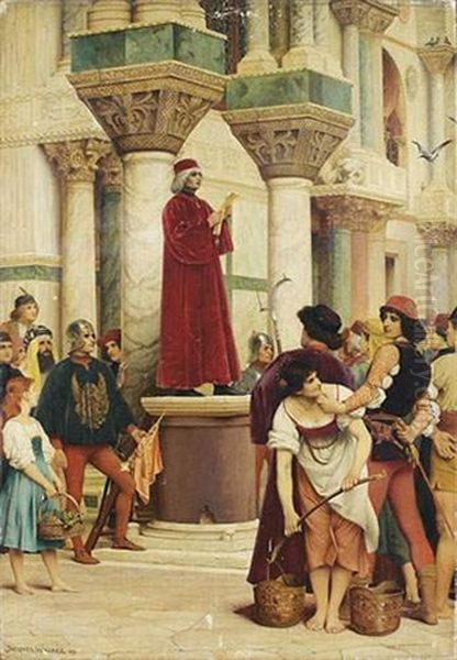 Proclamation D'un Edit A Venise Au Xve Siecle Oil Painting by Jacques-Clement Wagrez
