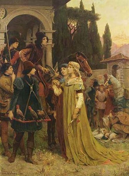 Le Retour De La Chasse Chez Laurent De Medicis, Aux Environs De Florence En 1462 Oil Painting by Jacques-Clement Wagrez