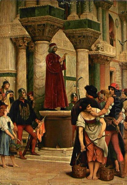Procclamation D'un Edit A Venise Au Xveme Siecle Oil Painting by Jacques-Clement Wagrez