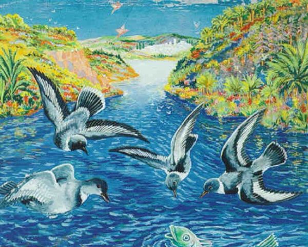 The Magic City Oil Painting by Louis Wain