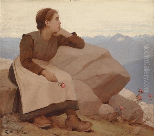 Blick In Die Verlorene Heimat Oil Painting by Thomas Walch