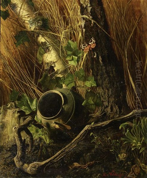 Waldbodenstillleben Oil Painting by Freiin Mathilde von Waldenfels