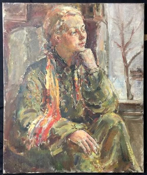 Portrait Of Marlene Oil Painting by Ethel, Dame Walker
