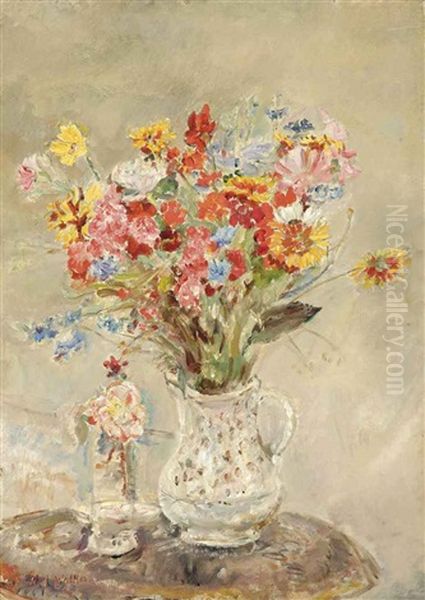 Flower Piece Oil Painting by Ethel, Dame Walker