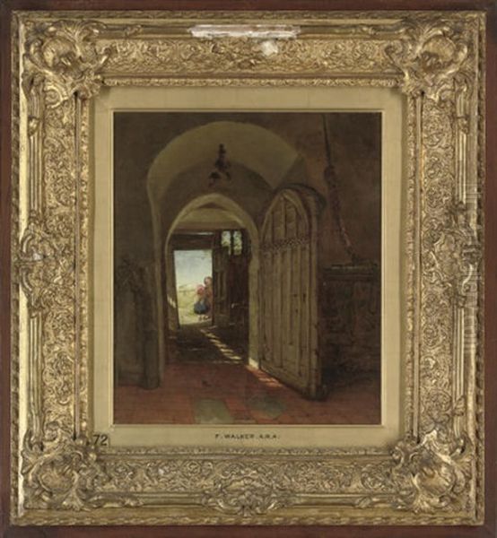 The Old Church Oil Painting by Frederic Walker