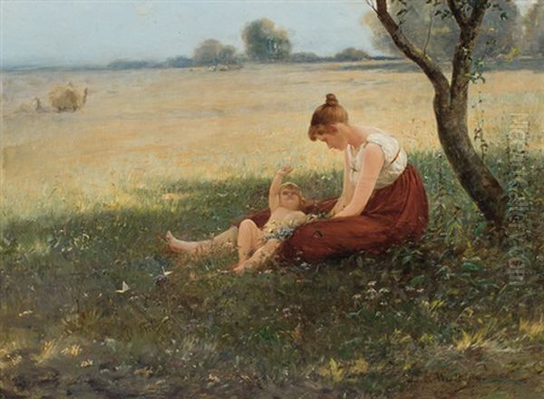 Reaching For Butterflies Oil Painting by David B. Walkley