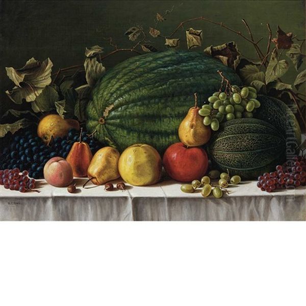 Still Life With Fruit Oil Painting by William Coventry Wall