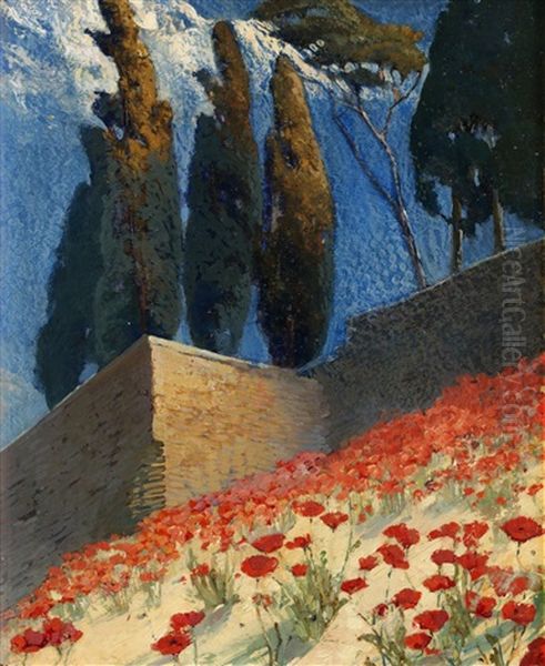 Sydfranskt Landskap Oil Painting by Alf, Alfred Wallander